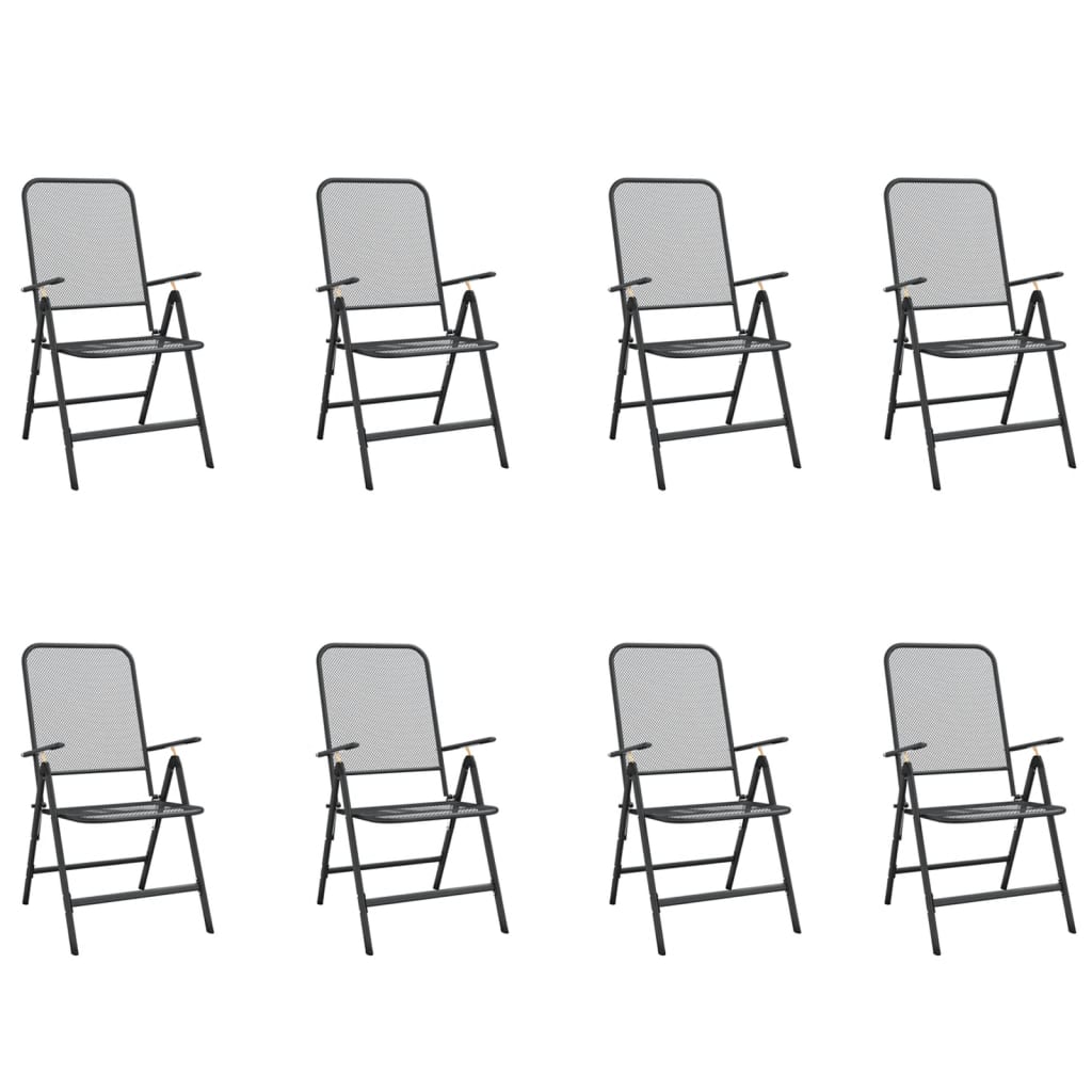 Set da Pranzo da Giardino 9pz Antracite in Rete Metallica 3211823