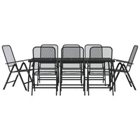 Set da Pranzo da Giardino 9pz Antracite in Rete Metallica 3211824