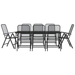 Set da Pranzo da Giardino 9pz Antracite in Rete Metallica 3211824