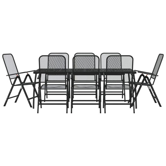 Set da Pranzo da Giardino 9pz Antracite in Rete Metallica 3211824