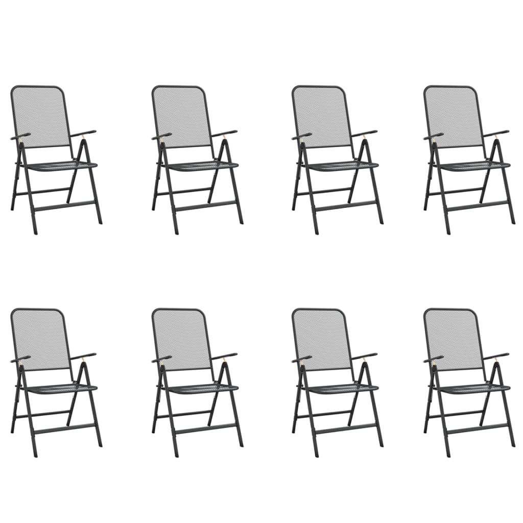 Set da Pranzo da Giardino 9pz Antracite in Rete Metallica 3211824