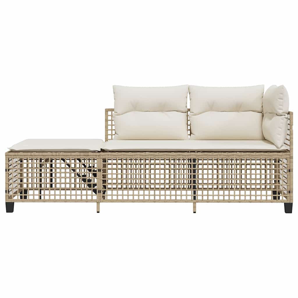 Set Divano ad Angolo 3 pz con Cuscini Beige in Polyrattan 365447