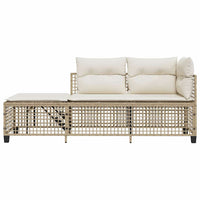 Set Divano ad Angolo 3 pz con Cuscini-Sofa Relax-Divanetto Beige in Polyrattan