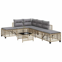 Set Divano ad Angolo 3 pz con Cuscini-Sofa Relax-Divanetto Beige Misto Polyrattan