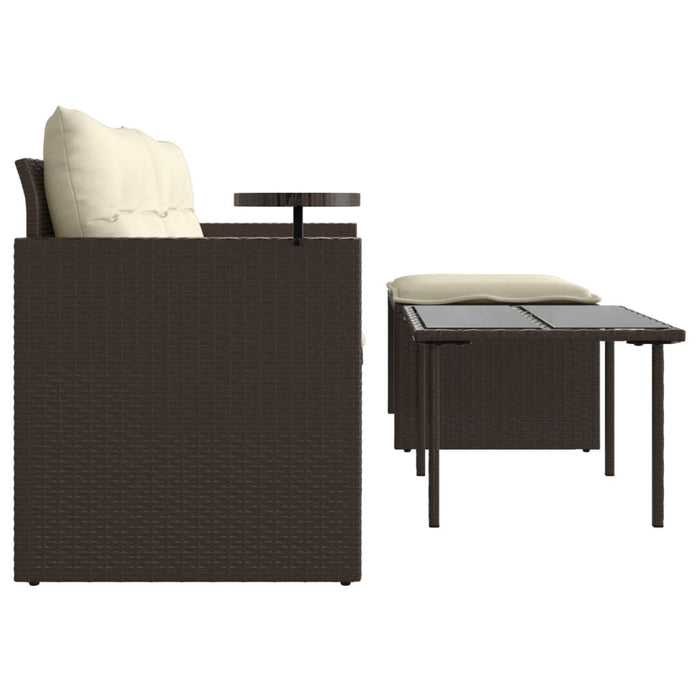 vidaXL Set Divano da Giardino 3 pz con Cuscini Marrone in Polyrattan