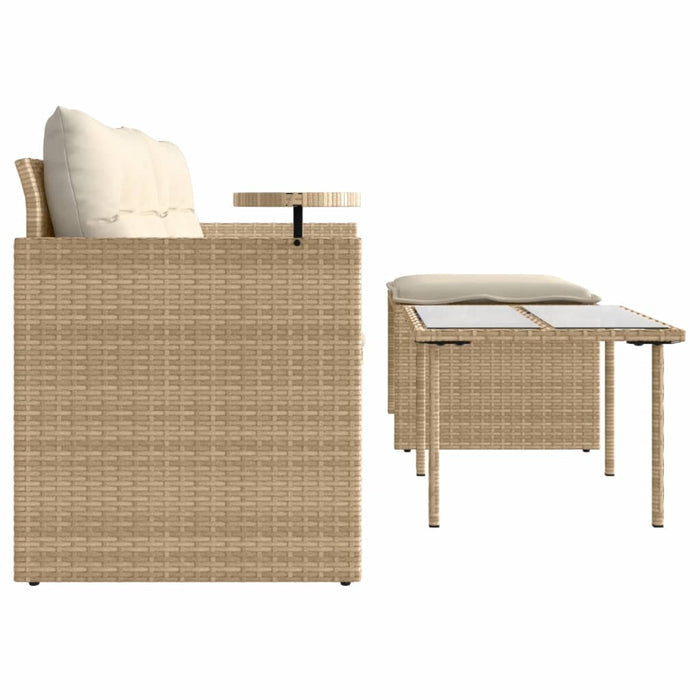 Set Divano da Giardino 3 pz con Cuscini-Sofa da Giardino-Divanetto da esterno Beige in Polyrattan 484196