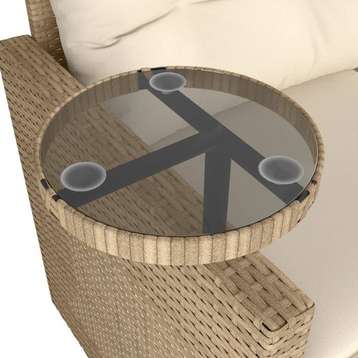 Set Divano da Giardino 3 pz con Cuscini-Sofa da Giardino-Divanetto da esterno Beige in Polyrattan 484196