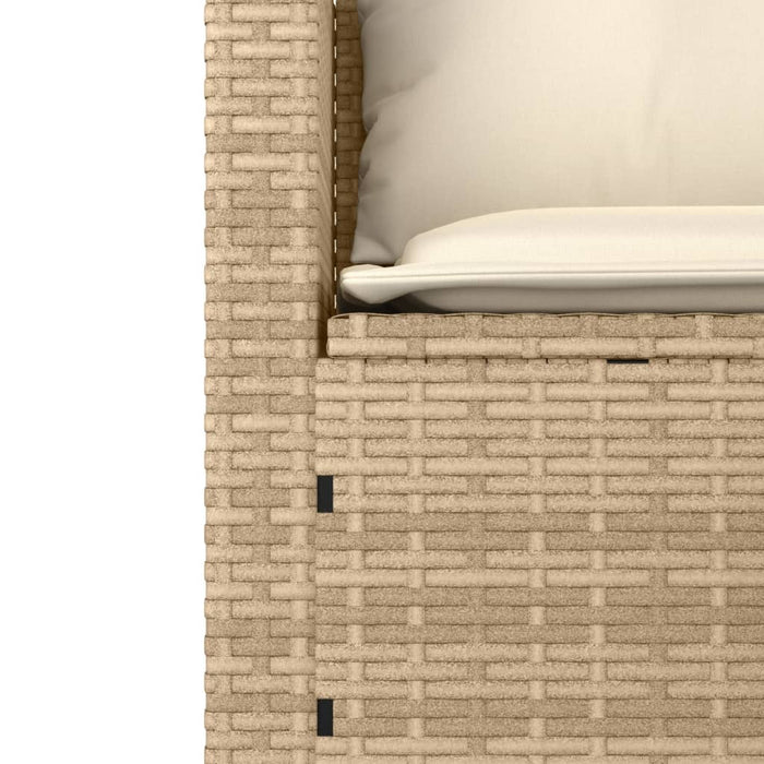 Set Divano da Giardino 3 pz con Cuscini Beige in Polyrattan 365461