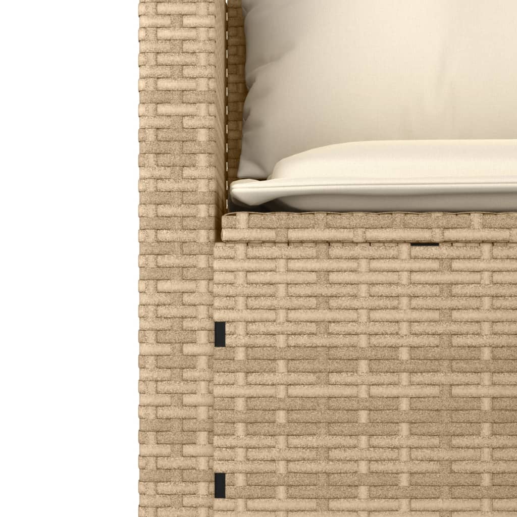 Set Divano da Giardino 3 pz con Cuscini Beige in Polyrattan 365461