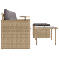Set Divano da Giardino 3 pz con Cuscini-Sofa da Giardino-Divanetto da esterno Beige in Polyrattan 669233