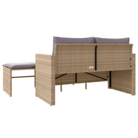 Set Divano da Giardino 3 pz con Cuscini-Sofa da Giardino-Divanetto da esterno Beige in Polyrattan 669233