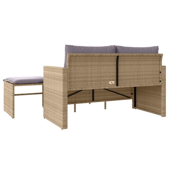Set Divano da Giardino 3 pz con Cuscini-Sofa da Giardino-Divanetto da esterno Beige in Polyrattan 669233