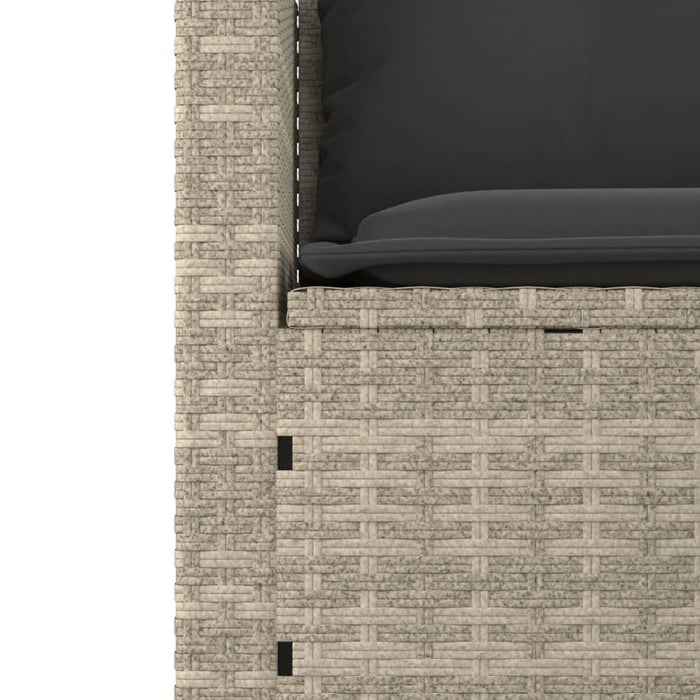 Set Divano da Giardino 3pz con Cuscini Grigio Chiaro Polyrattan 365463