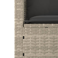 Set Divano da Giardino 3pz con Cuscini Grigio Chiaro Polyrattan 365463