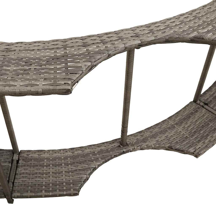 vidaXL Bordo per Vasca Spa con Portaoggetti&Gradino Polyrattan Grigio