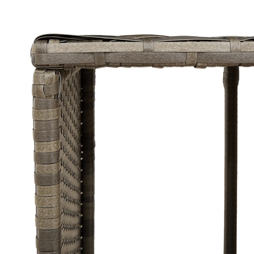 Bordo per Spa Grigio in Polyrattan e Legno Massello di Acacia 365613