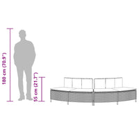 vidaXL Panche Vasca Idromassaggio con Cuscini 2pz in Polyrattan Nero