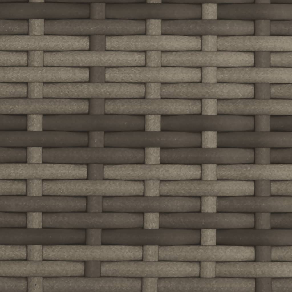 Lettino Doppio con Baldacchino e Cuscini Grigio in Polyrattan