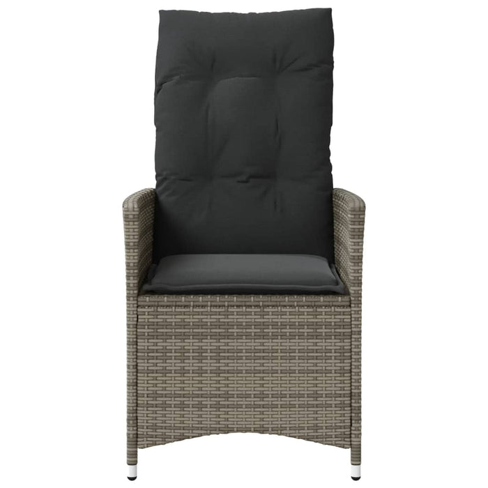 Sedie da Giardino Reclinabili 2 pz e Cuscini Grigio Polyrattan 365647