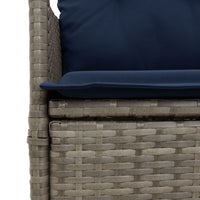 Sedie da giardino reclinabili 2 pz con cuscini grigie in polyrattan 365649