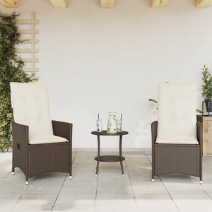 Set Bistrò 3 pz con Cuscini Marrone in Polyrattan 365653