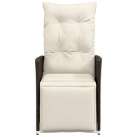 Sedia Reclinabile da Giardino con Cuscini Marrone in Polyrattan 365660