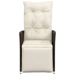 Sedia Reclinabile da Giardino con Cuscini Marrone in Polyrattan 365660