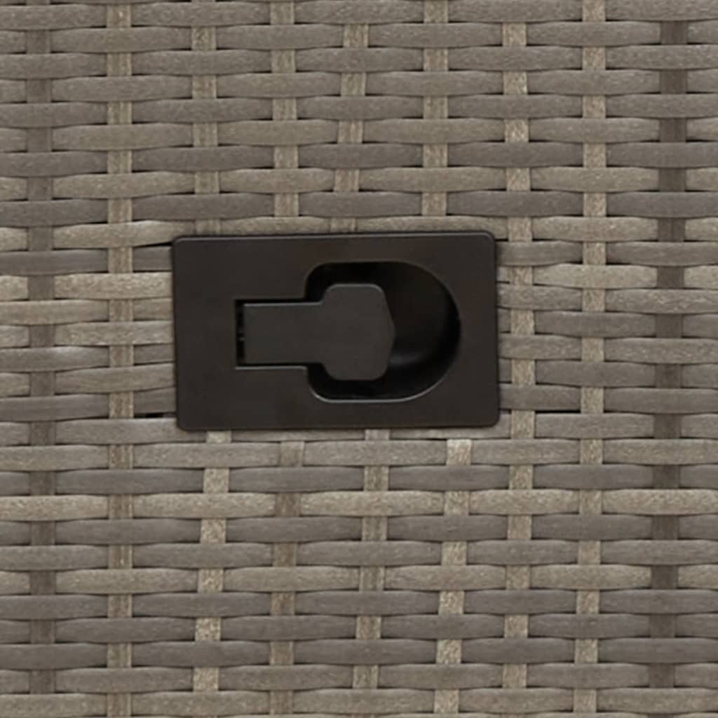 Sedia da giardino reclinabile con cuscini grigia in polyrattan 365663