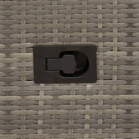 Sedia da giardino reclinabile con cuscini grigia in polyrattan 365663