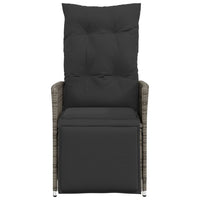 Sedie da Giardino Reclinabili 2 pz e Cuscini Grigio Polyrattan 365668
