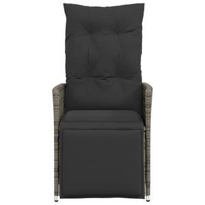 Sedie da Giardino Reclinabili 2 pz e Cuscini Grigio Polyrattan 365668