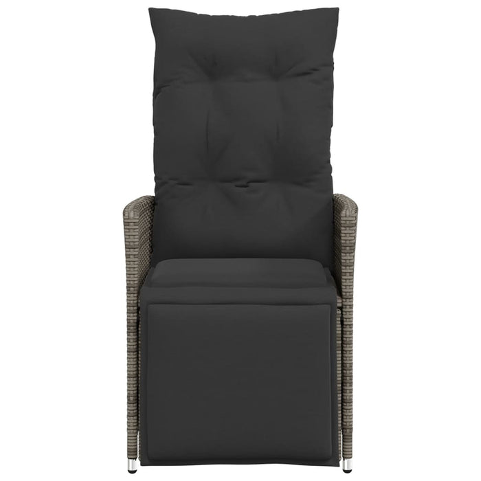 Sedie da Giardino Reclinabili 2 pz e Cuscini Grigio Polyrattan 365668