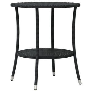 Set da Bistrò 3 pz con Cuscini Nero in Polyrattan 365673