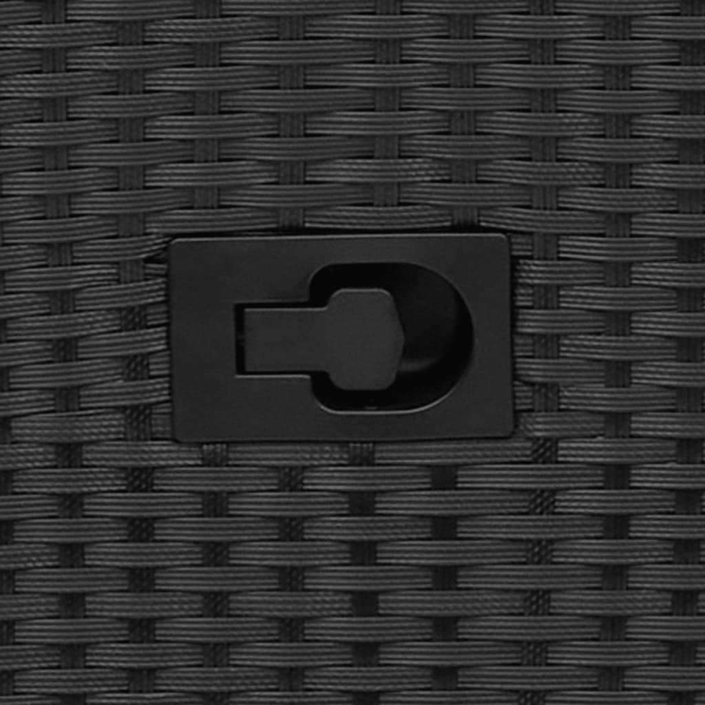 Divano Giardino Reclinabile 2Posti con Tavolino Nero Polyrattan 365710