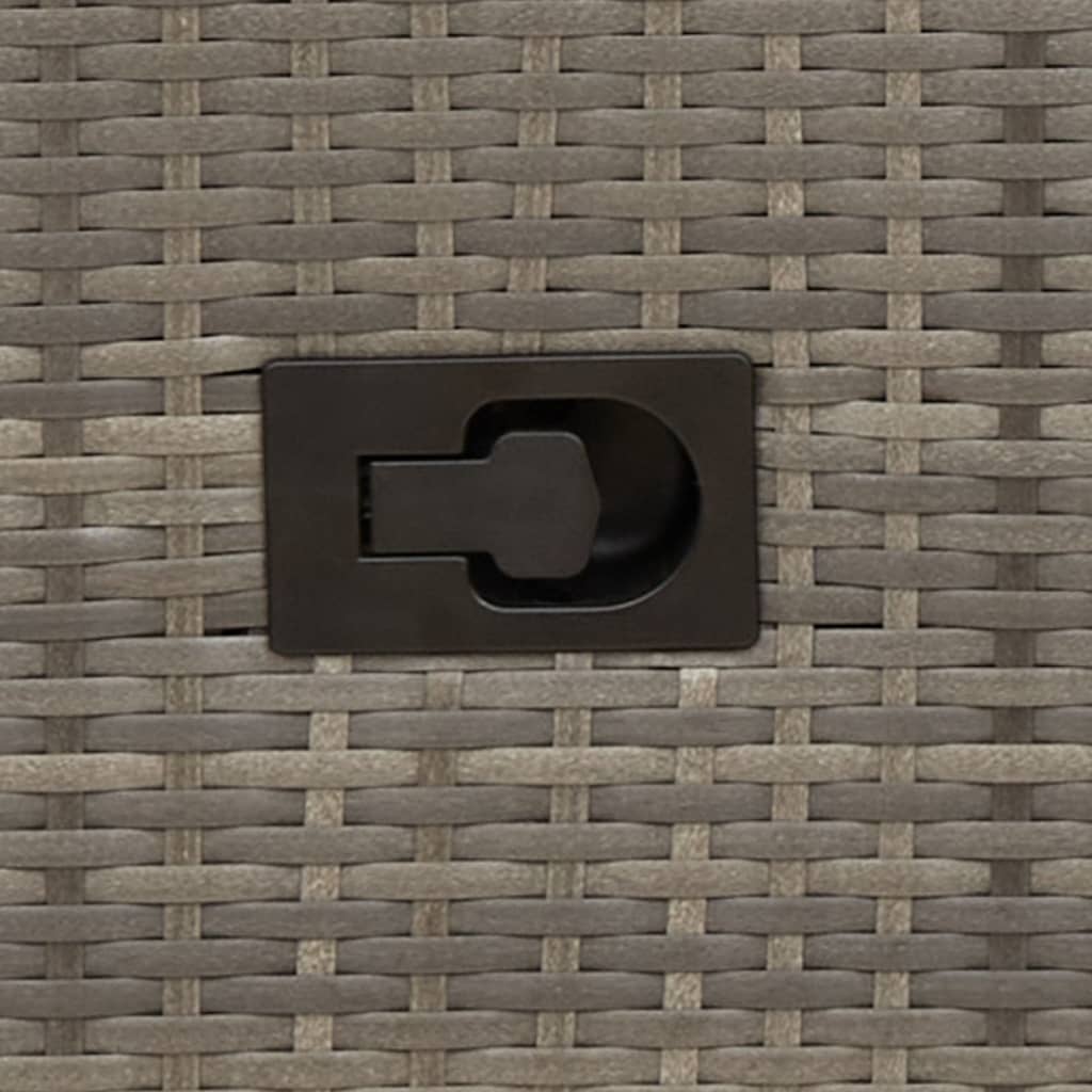 Divano da giardino reclinabile a 2 posti con tavolo grigio in polyrattan 365719