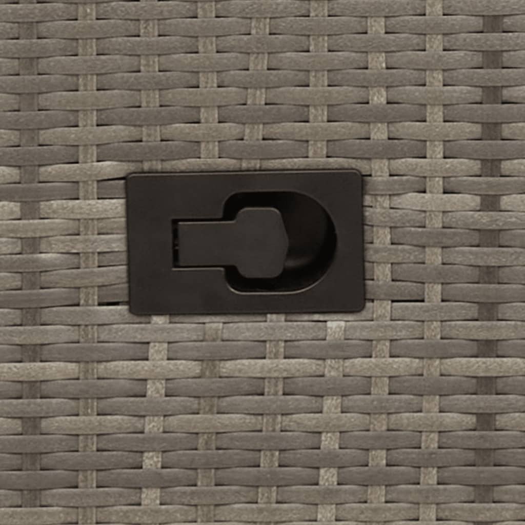 Divano da giardino reclinabile a 2 posti con tavolo grigio in polyrattan-Sofa da Giardino 115863