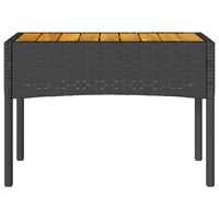 Panca da Giardino a 2 Posti Cuscini e Tavolo Nera in Polyrattan 365439