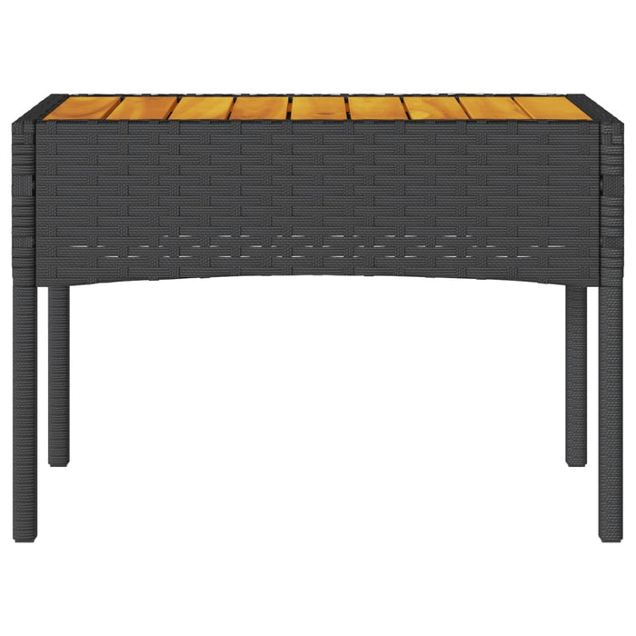 vidaXL Panca da Giardino a 2 Posti Cuscini e Tavolo Nera in Polyrattan