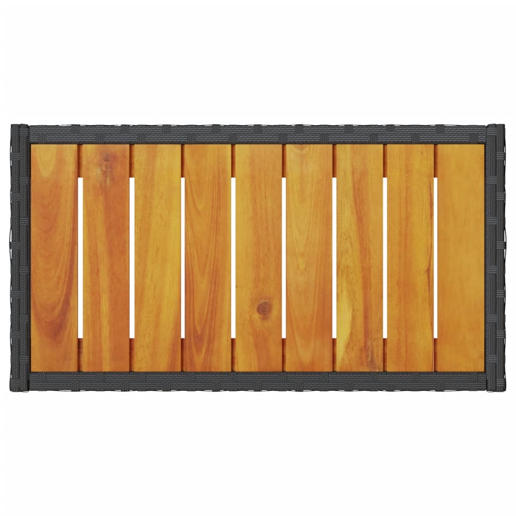 vidaXL Panca da Giardino a 2 Posti Cuscini e Tavolo Nera in Polyrattan