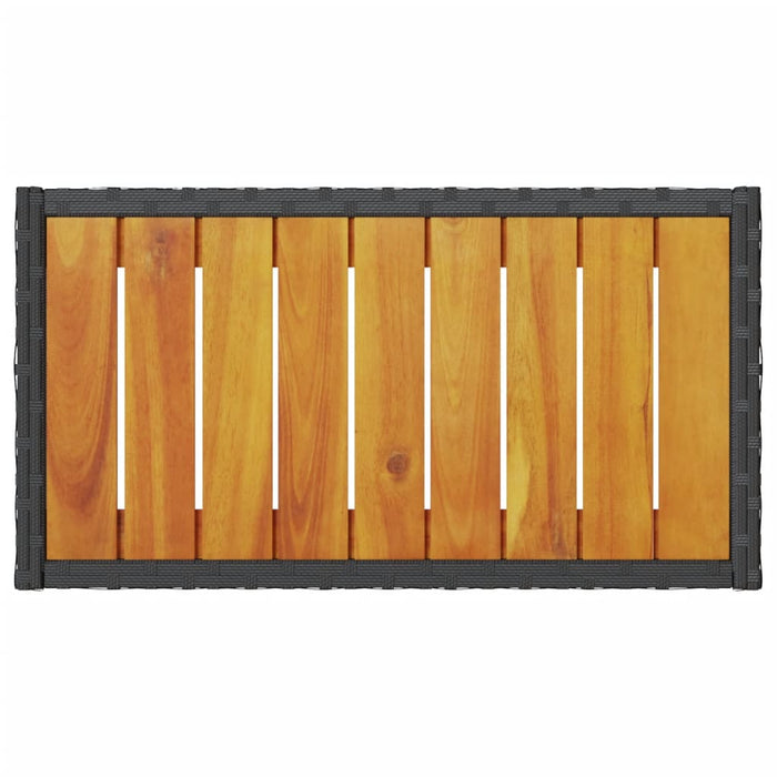 vidaXL Panca da Giardino a 2 Posti Cuscini e Tavolo Nera in Polyrattan