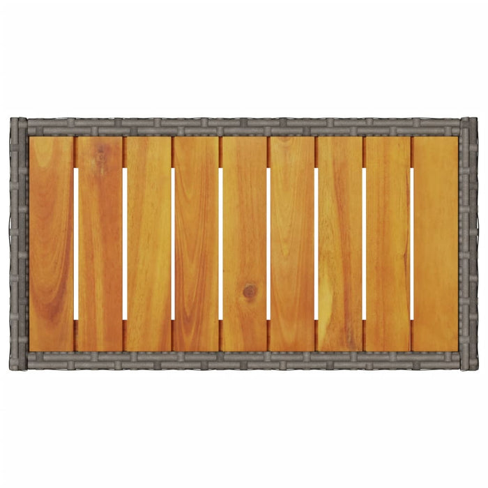 Panca da Giardino a 2 Posti Cuscini e Tavolo Grigia Polyrattan 365440