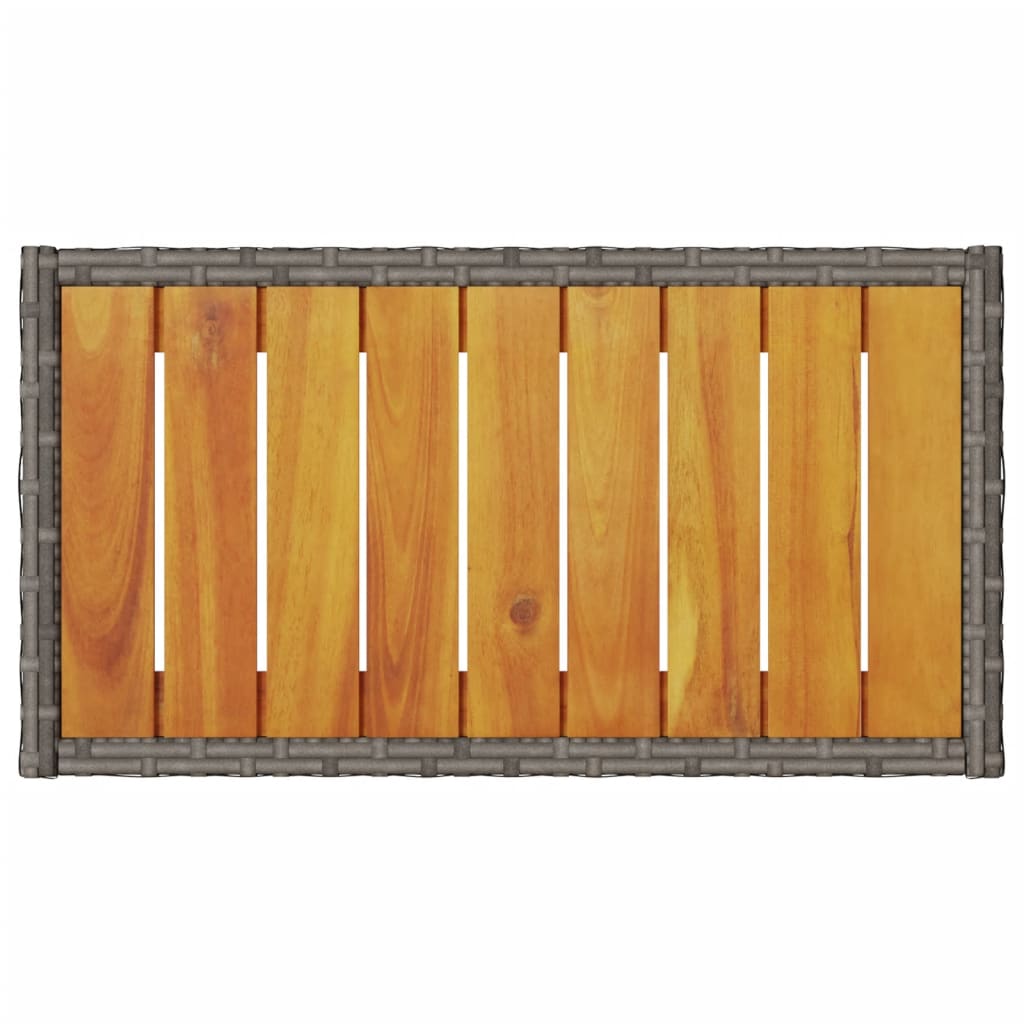 Panca da Giardino a 2 Posti Cuscini e Tavolo Grigia Polyrattan 365440