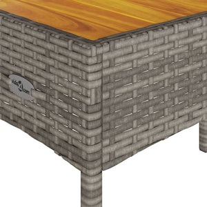 Panca da Giardino a 2 Posti Cuscini e Tavolo Grigia Polyrattan