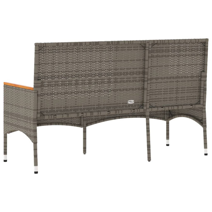 Panca da Giardino a 3 Posti con Cuscini Grigia in Polyrattan 365442