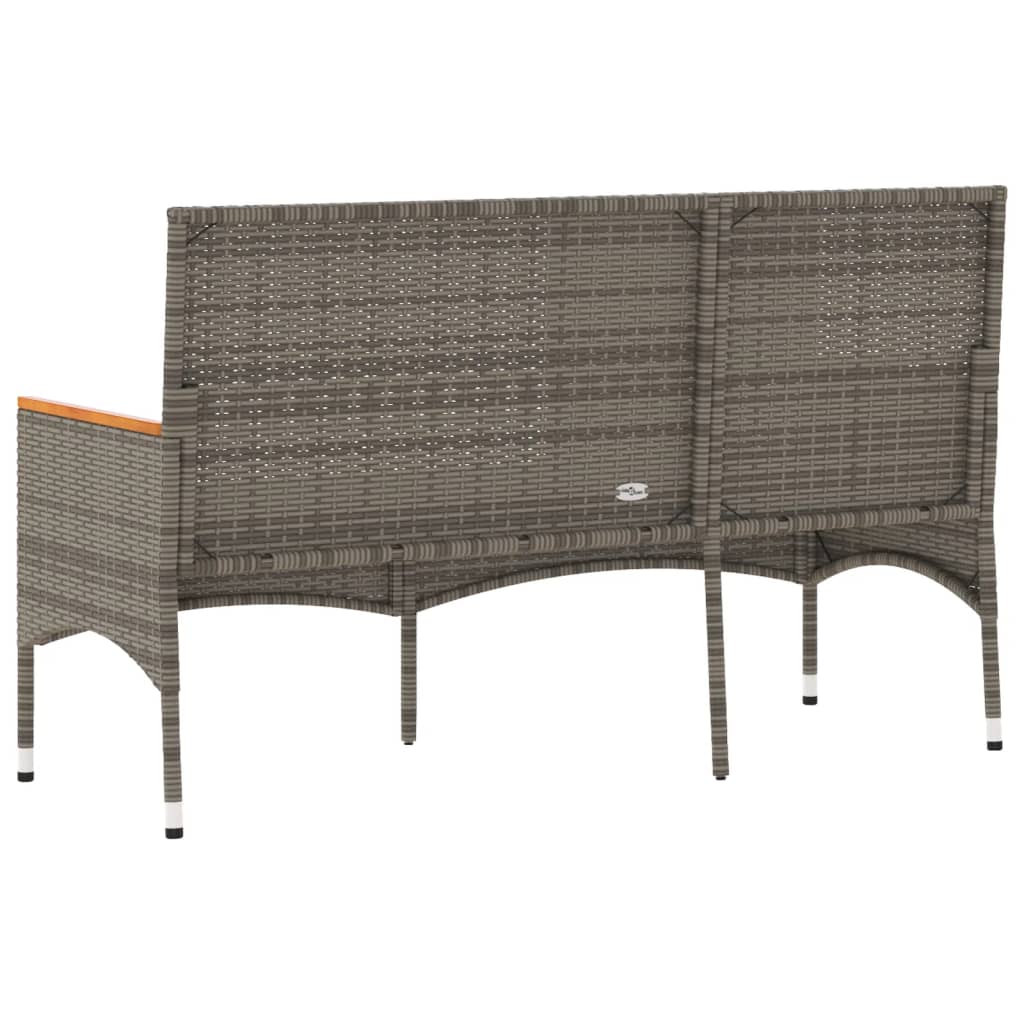 Panca da Giardino a 3 Posti con Cuscini Grigia in Polyrattan 365442