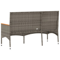 Panca da Giardino a 3 Posti con Cuscini Grigia in Polyrattan 365442