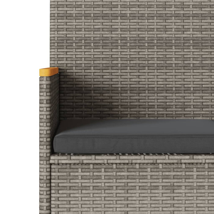 Panca da Giardino a 3 Posti con Cuscini Grigia in Polyrattan 365442