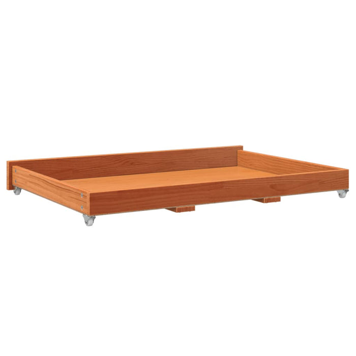 Cassetti per Dormeuse 2pz Marrone Cera Legno Massello di Pino 844134