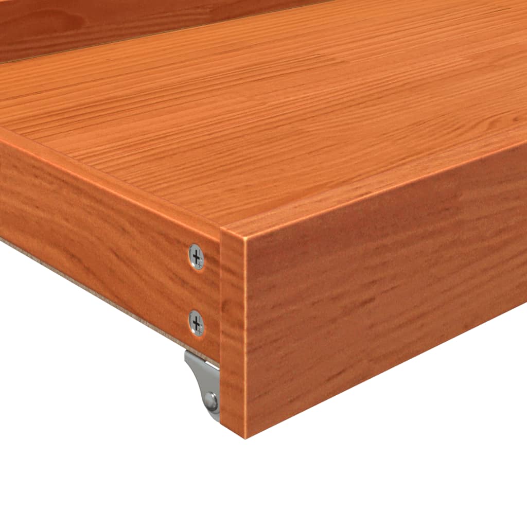 Cassetti per Dormeuse 2pz Marrone Cera Legno Massello di Pino