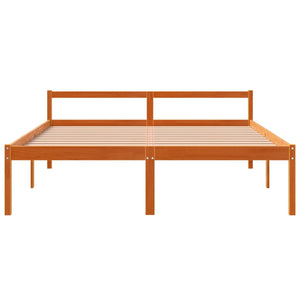 Letto per Anziani Marrone Cera 160x200cm Legno Massello di Pino 844160